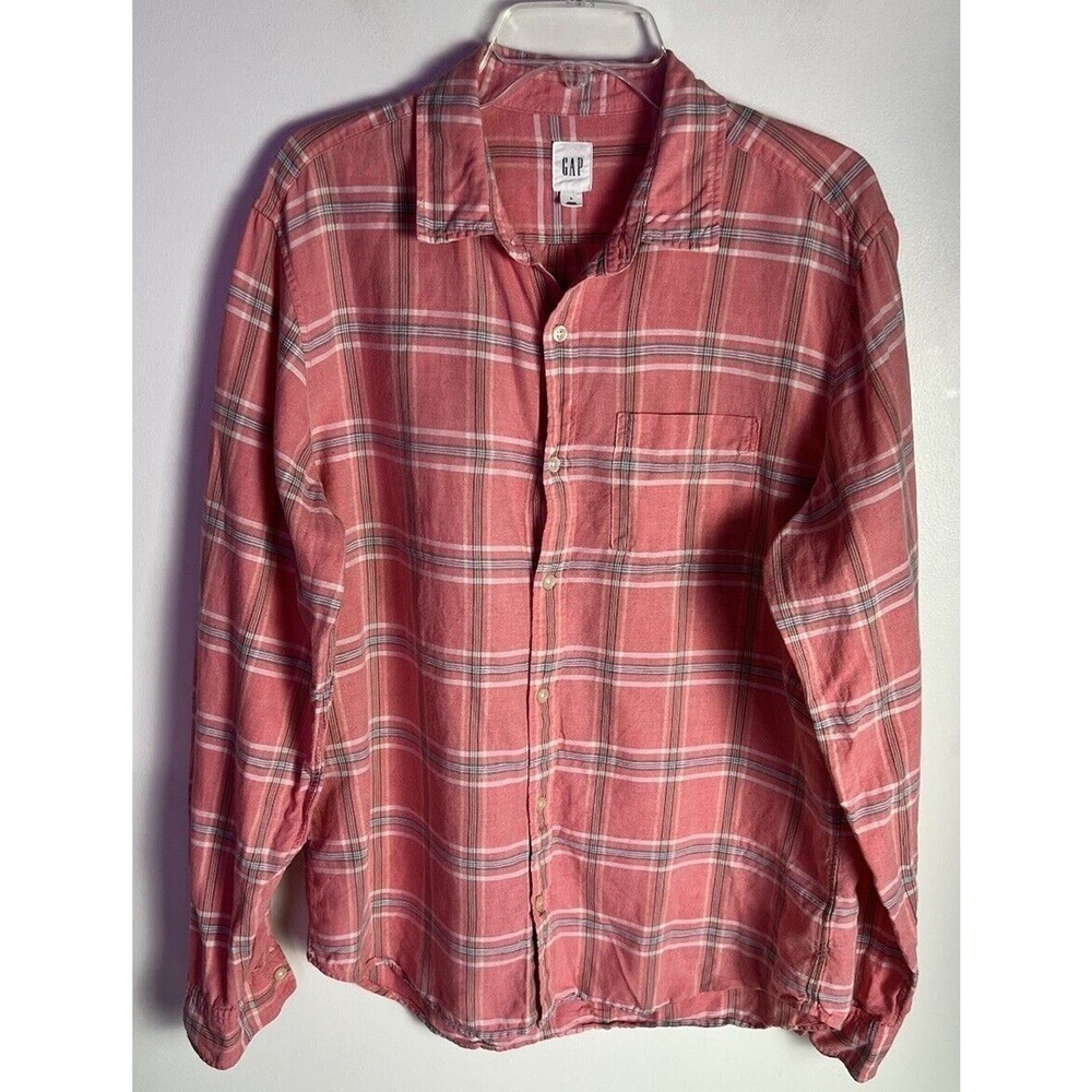 GAP Red Plaid Casual Button Down Shirt